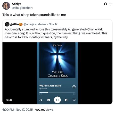 This is what sleep token sounds like to me | "We Are Charlie Kirk" by ...