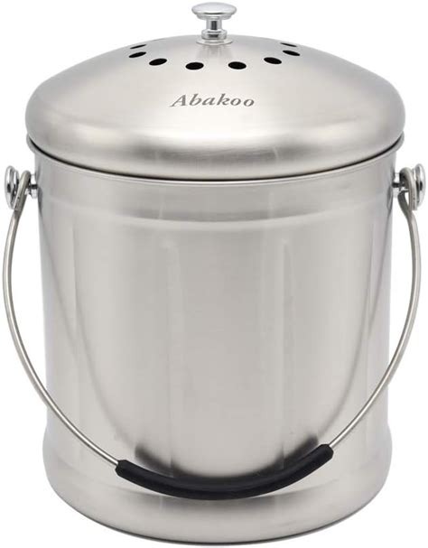 Abakoo Stainless Steel Kitchen Compost Bin with 2 Filters India | Ubuy
