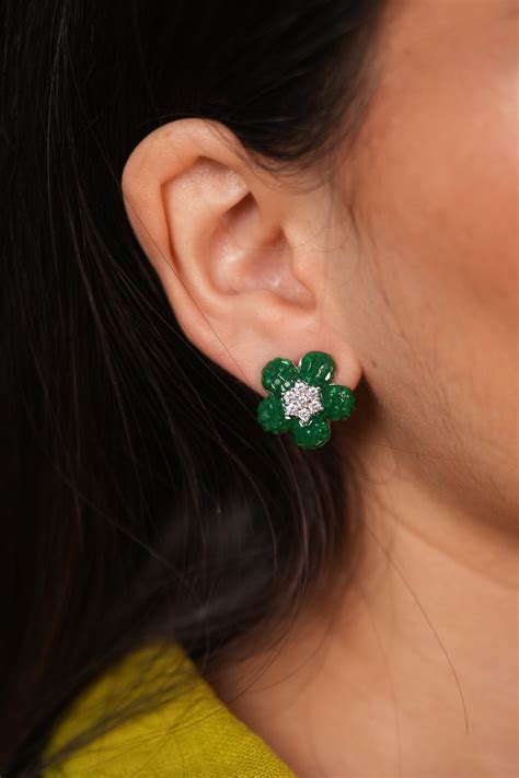 Dainty Diana Floral Illusion Setting Diamond Stud Earrings