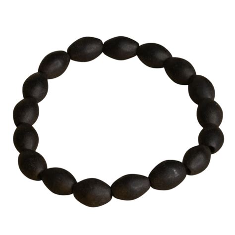 Ancient Karungali Oval Beads Band - Natural Ebony Wood – Japam