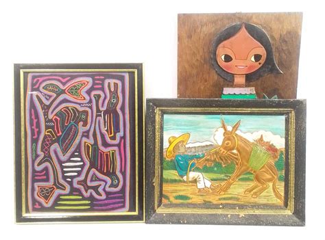 Lot - (6) Assorted Mexican Framed Art