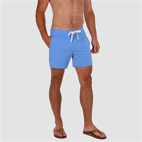 Men's Short Board Shorts | The Rincon 15" Trunks in Carolina Blue