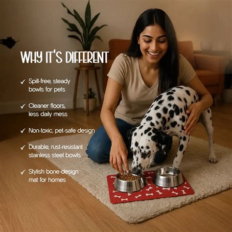Magnora Mat | Mess-Free Mealtimes | Magnetic Grip & Dual Steel Bowls ...