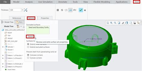 Image result for Creo Parametrics Shell Function