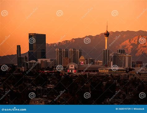 Urban Downtown Cityscape View at Sunset, Las Vegas, USA Editorial Stock ...