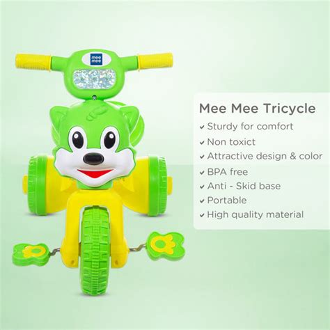 Mee Mee Baby Tricycle with Cute Mickey Face, Anti-Skid Wheels & Easy G ...