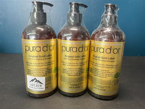 Lot of 3 Purador Original Gold Label Anti-Hair Thinning Shampoos - 16 ...