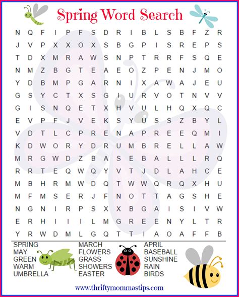 Image result for Spring Word Search Pages Printable