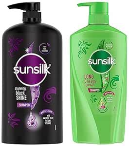 Buy Sunsilk Stunning Black Shine Shampoo 1 L, With Amla + Oil & Pearl ...