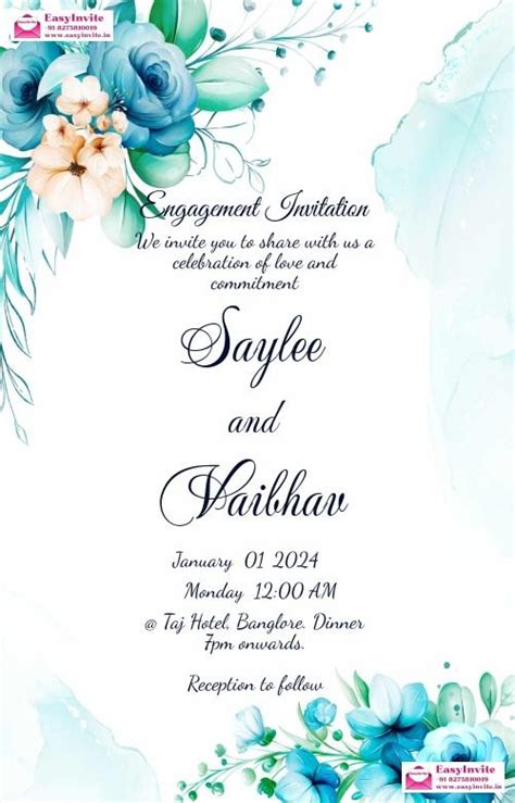 Customizable Engagement Invitation Card - Free Design | Engagement ...