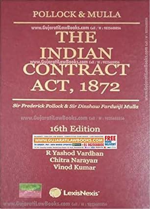 The Indian Contract Act, 1872 by Pollock and Mulla - 16th Edition ...