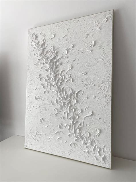 White textured painting | large 3D wall art | Etsy wall art, Wall art ...
