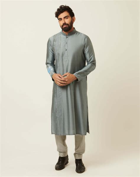 Tune Ash Blue Kurta – The Art Robe