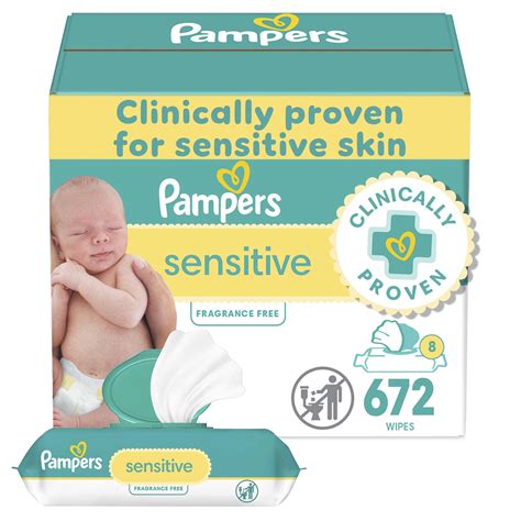 Amazon.com: Pampers Baby Wipes, Sensitive, Water Based Wipe, Clinically ...