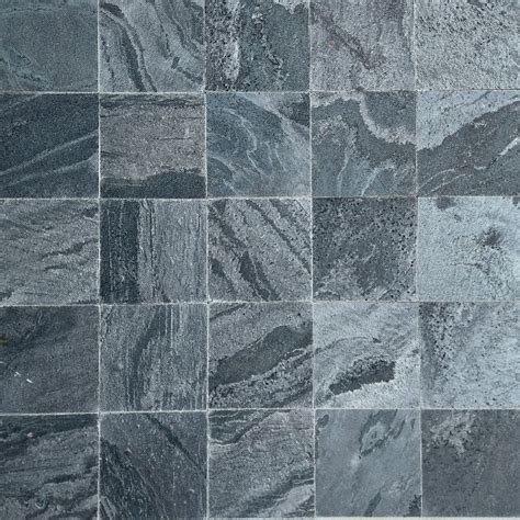 Honed And Brushed Silver Grey Quartzite Slate 100x100 Mm Decorative ...