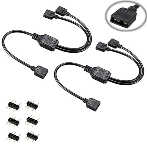 OPSFALCON ARGB Splitter Cable, 5V 3 Pin ARGB, 11.8 Inches, 2 Pack (1 to ...