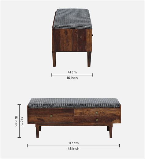 Lammi Sheesham Wood Bench In Provincial Teak Finish - Wooden Bazar ...