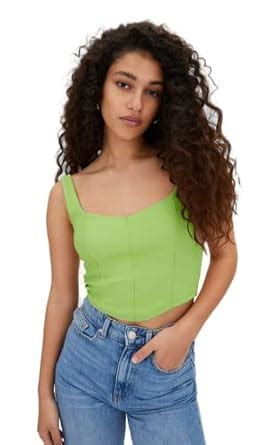 SIGHTBOMB Ribbed Heart Neck Spaghetti Corset Tops for Women (Small ...