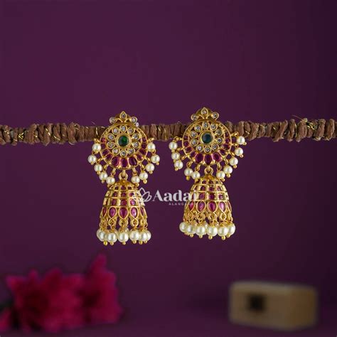 Classic Chand Bali Kemp Jhumka – Aadai Alangaram