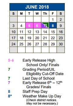Dahlstrom Middle School - School District Instructional Calendar - Hays ...
