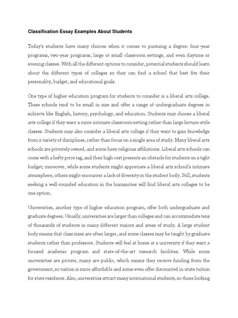 Image result for Classification Essay Topics for College