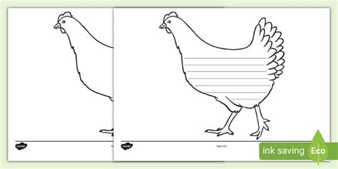 Hen Writing Template