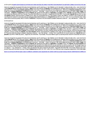 Chipotle Job Application Pdf - Fill Online, Printable, Fillable, Blank ...