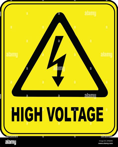 High Voltage sign | high voltage Yellow sign | triangle sign Stock ...