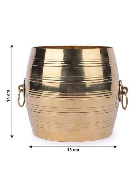 Brass Ice Bucket with Handles | 6 Inches Diameter