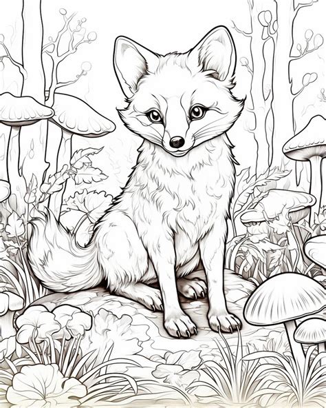 Fox forest coloring pages | Premium AI-generated image