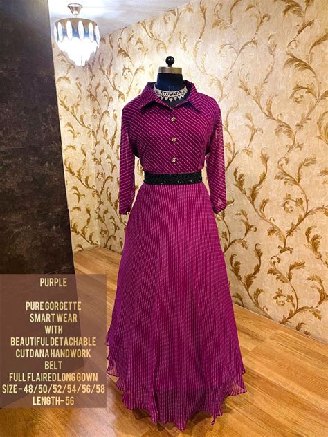 Purple shade Smart wear plus size evening gown for women -DP001EGP ...