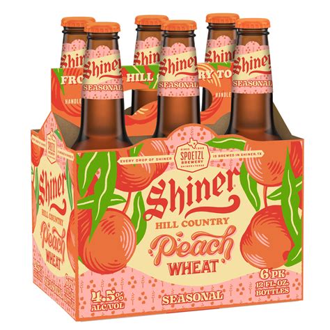 Shiner Peach Wheat Spring Seasonal Beer, Shiner Craft Beer, 6 Pack, 12 ...