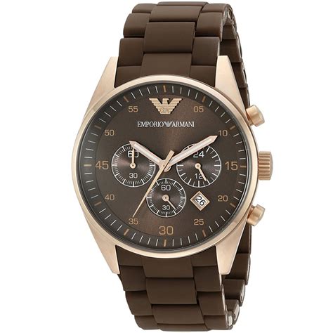 Emporio Armani Analogue Men's Watch (Brown Dial Brown Colored Strap ...