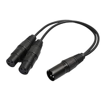 CLAPON 3Pin XLR Connector Male to Dual Female Y-Splitter Audio ...
