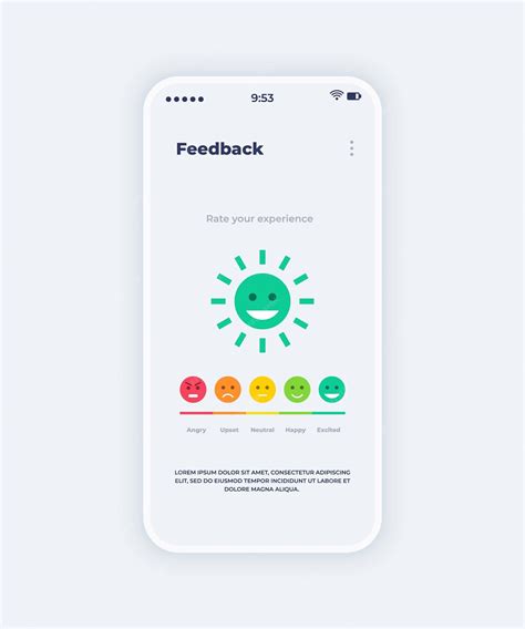 Feedback mobiele app Smartphone ingebouwd scherm met emoticons en ...