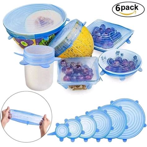 Silicone Stretch Lids Flexible Covers for Utensils, Bowls, Plates Jars ...