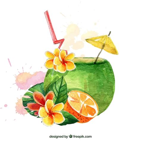 Fundo de cocktail de aquarela | Vetor Grátis