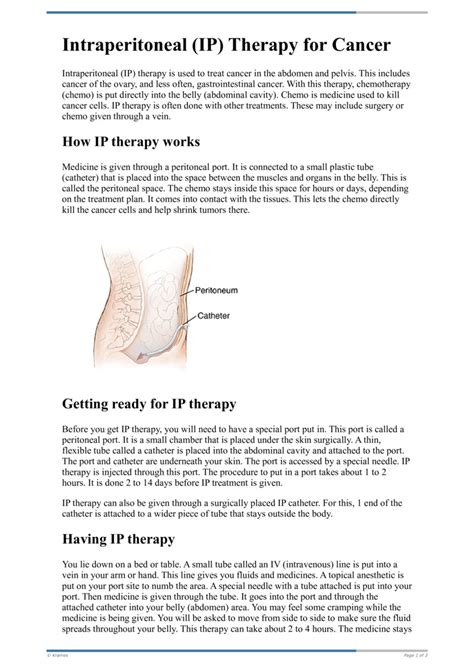 Image result for Intraperitoneal Therapy