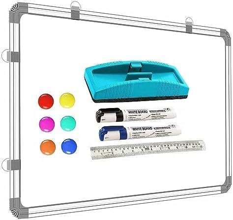 YAJNAS 1.5x2 Feet (41x59 CM) Magnetic Drywipe Whiteboard with 6 Magnets ...