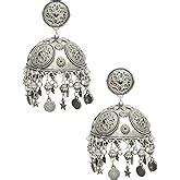YouBella Jewellery Celebrity Inspired Oxidised Silver Big Size Jhumki ...