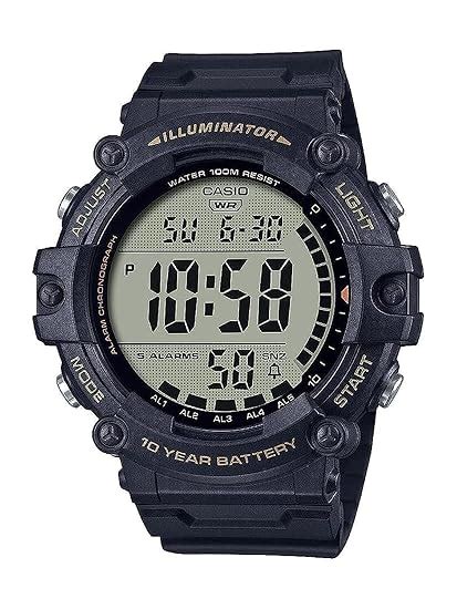 Casio Illuminator Extra Long Strap 10-Year Battery 100 M Water ...