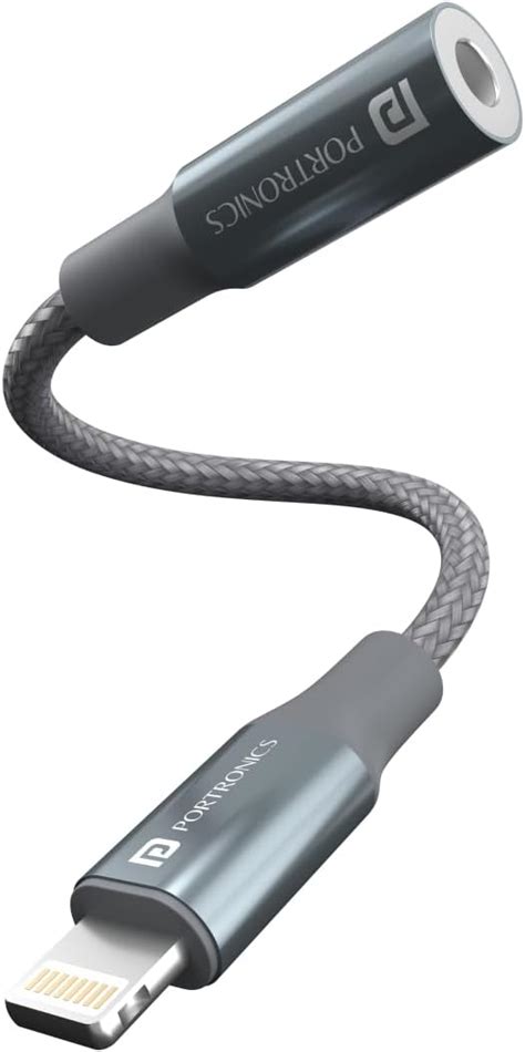 Portronics iKonnect L 8Pin to 3.5mm Audio Jack Splitter Connector with ...