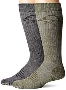 Ducks Unlimited Men's Full Cushion Wool Blend Tall Boot Socks, Olive ...