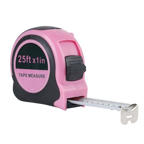 Lichamp Pink Tape Measure 25 Feet, Measuring Tape 1 Pack 25ft x 1in ...