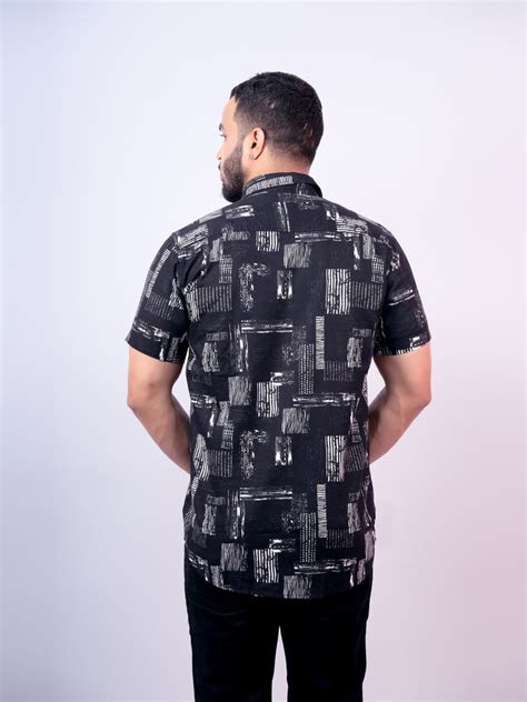 Men Black & White Printed Shirt – SHREE SHIVAM: Clothing Store