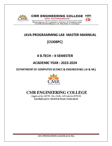JAVA Programming LAB Manualdd - JAVA PROGRAMMING LAB (CSE (AI & ML ...