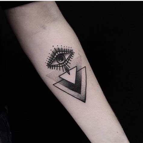 Eye and triangles tattoo by jonas ribeiro - Tattoogrid.net