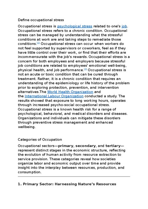 Understanding Occupational Stress: Insights from Practical Exp 1 - Studocu