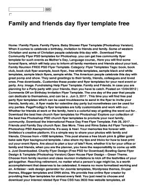 Fillable Online Family and friends day flyer template free Fax Email ...
