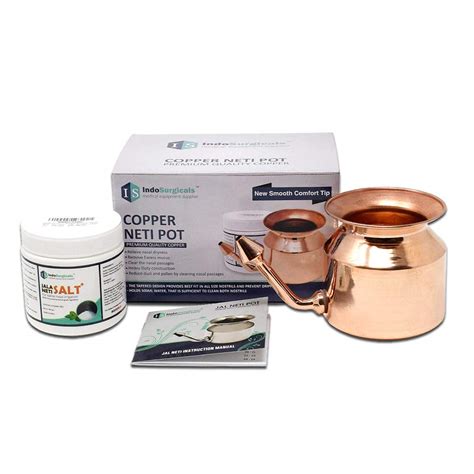 IS IndoSurgicals Premium Quality Copper Jal Neti Pot with Neti Salt ...